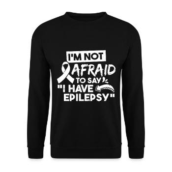 Ich habe keine Angst zu sagen, dass ich Epilepsie habe - Unisex Pullover - Schwarz - Vorne - Alina (178cm) & Michal (187cm)