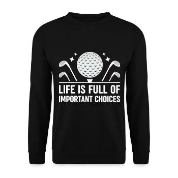 Golf Golf Clubs de golf Golfeur - Sweat-shirt Unisexe - noir - Devant - Alina (178cm) & Michal (187cm)