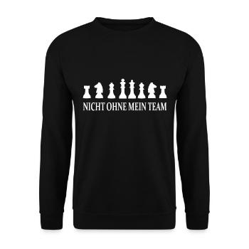Schach - Unisex Pullover - Schwarz - Vorne - Alina (178cm) & Michal (187cm)