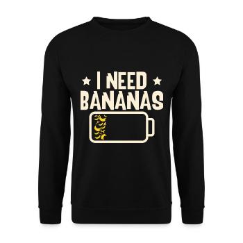 J’ai besoin de bananes - Sweat-shirt Unisexe - noir - Devant - Alina (178cm) & Michal (187cm)