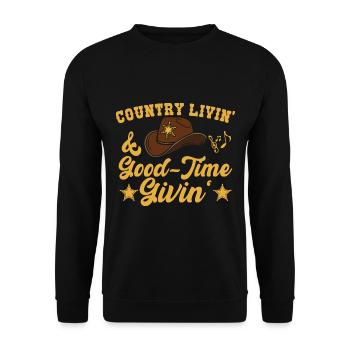 Country-Musik - Unisex Pullover - Schwarz - Vorne - Alina (178cm) & Michal (187cm)