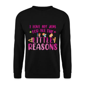 École d’enseignants de vêtements fournisseurs de services de garde - Sweat-shirt Unisexe - noir - Devant - Alina (178cm) & Michal (187cm)
