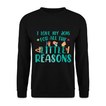 Kindergarten Teacher Quote Teacher Assistant - Unisex Sweatshirt - black - Front - Alina (178cm) & Michal (187cm)