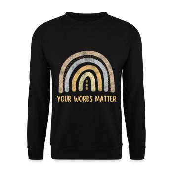 Orthophonie Vos mots comptent SLP - Sweat-shirt Unisexe - noir - Devant - Alina (178cm) & Michal (187cm)