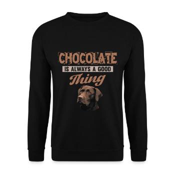 Chocolat Labrador Dog Dog énonciations cadeau - Sweat-shirt Unisexe - noir - Devant - Alina (178cm) & Michal (187cm)