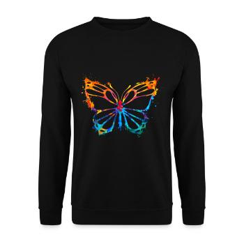 papillon couleurs de l’eau somme printemps coloré - Sweat-shirt Unisexe - noir - Devant - Alina (178cm) & Michal (187cm)