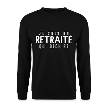 Retraité humour cadeau drôle retraite - Sweat-shirt Unisexe - noir - Devant - Alina (178cm) & Michal (187cm)