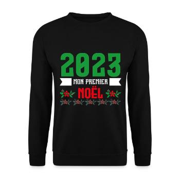 Mon Premier Noel 2023 - Sweat-shirt Unisexe - noir - Devant - Alina (178cm) & Michal (187cm)