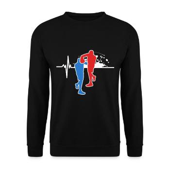 Boxing Boxer Gift for the Boxers - Unisex Sweatshirt - black - Front - Alina (178cm) & Michal (187cm)