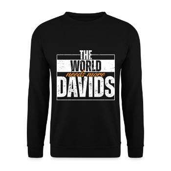 The World Needs More Davids - Unisex Sweatshirt - black - Front - Alina (178cm) & Michal (187cm)