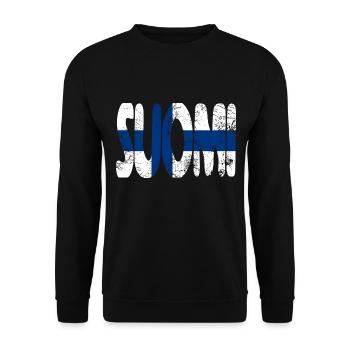 Suomi Finlande Drapeau Finlandais Scandinavie Voyage - Sweat-shirt Unisexe - noir - Devant - Alina (178cm) & Michal (187cm)