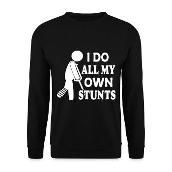 I do my stunts myself | Get well soon - Unisex Sweatshirt - black - Front - Alina (178cm) & Michal (187cm)
