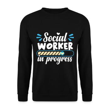 Sozialarbeiterin Frauen - Unisex Pullover - Schwarz - Vorne - Alina (178cm) & Michal (187cm)