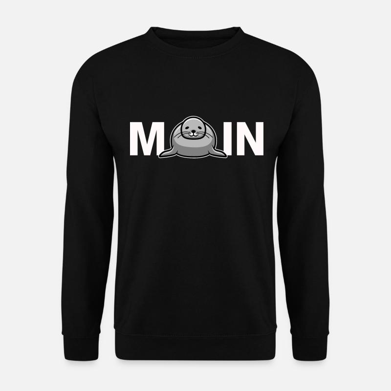 Moin mit Robbe - Unisex Pullover - Schwarz