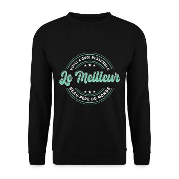 Le Meilleur Beau-Père Du Monde - Sweat-shirt Unisexe - noir - Devant - Alina (178cm) & Michal (187cm)