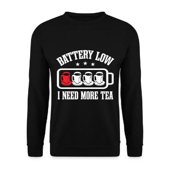 I Need More Tea - Unisex Sweatshirt - black - Front - Alina (178cm) & Michal (187cm)