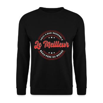 Le Meilleur Beau-Père Du Monde - Sweat-shirt Unisexe - noir - Devant - Alina (178cm) & Michal (187cm)
