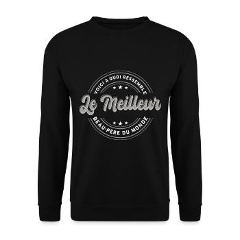Beau-Pere Cadeau - Sweat-shirt Unisexe - noir - Devant - Alina (178cm) & Michal (187cm)