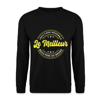 Meilleur Beau-Père Du Monde - Sweat-shirt Unisexe - noir - Devant - Alina (178cm) & Michal (187cm)