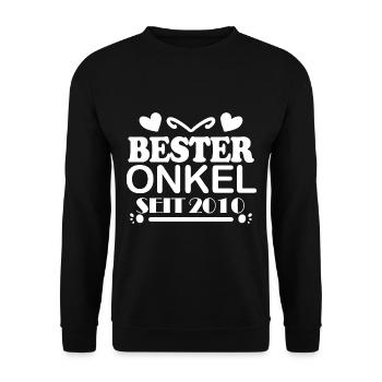 Bester Onkel seit 2010 - Unisex Pullover - Schwarz - Vorne - Alina (178cm) & Michal (187cm)