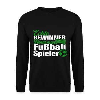Fußballspieler Fußballer Fußball Spruch - Unisex Pullover - Schwarz - Vorne - Alina (178cm) & Michal (187cm)