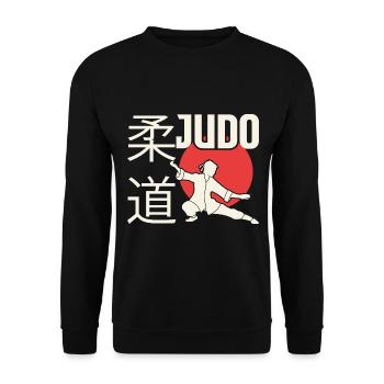 Judo. Judo-Geschenkidee. Kampfsport-Geschenk. - Unisex Pullover - Schwarz - Vorne - Alina (178cm) & Michal (187cm)