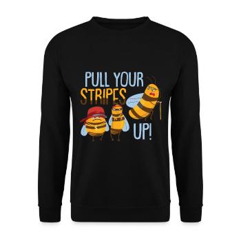 Funny Bee Lover Kids Honey Bee - Unisex Sweatshirt - black - Front - Alina (178cm) & Michal (187cm)