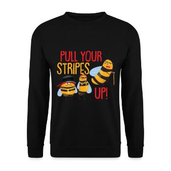 Funny Boys Bee Costume Funny Beekeeper - Unisex Sweatshirt - black - Front - Alina (178cm) & Michal (187cm)
