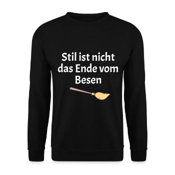Style is not the end of the broom - Unisex Sweatshirt - black - Front - Alina (178cm) & Michal (187cm)