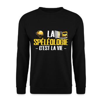 Spéléologie cadeau drôle spéléologue grotte - Sweat-shirt Unisexe - noir - Devant - Alina (178cm) & Michal (187cm)