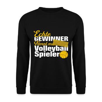 Volleyballspieler Volleyballer Volleyball Spruch - Unisex Pullover - Schwarz - Vorne - Alina (178cm) & Michal (187cm)