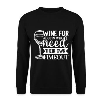 Vin pour les adultes qui ont besoin de leur propre temps mort - Sweat-shirt Unisexe - noir - Devant - Alina (178cm) & Michal (187cm)