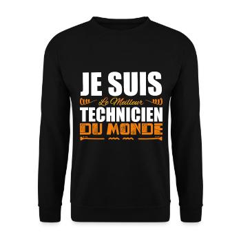 Je Suis Le Meilleur Technicien Du Monde, Cadeau. - Sweat-shirt Unisexe - noir - Devant - Alina (178cm) & Michal (187cm)