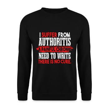 Funny Author Writing Writer - Unisex Sweatshirt - black - Front - Alina (178cm) & Michal (187cm)