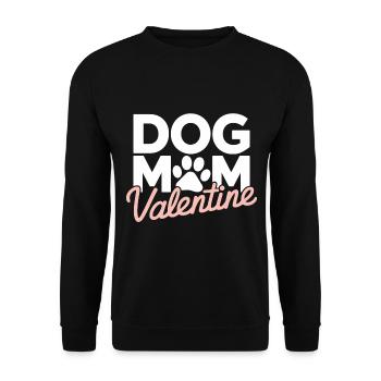 Dog Mom Valentine | Dog Mom Gift - Unisex Sweatshirt - black - Front - Alina (178cm) & Michal (187cm)