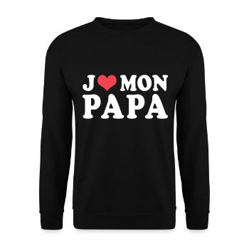 Cadeau papa j aime mon papa - Sweat-shirt Unisexe - noir - Devant - Alina (178cm) & Michal (187cm)