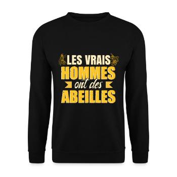 Hommes Ont Des Abeilles - Sweat-shirt Unisexe - noir - Devant - Alina (178cm) & Michal (187cm)