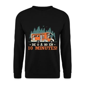 Drôle Camping Car Camper - Sweat-shirt Unisexe - noir - Devant - Alina (178cm) & Michal (187cm)