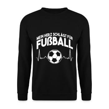 Mein Herz Schlägt Für Fußball - Unisex Pullover - Schwarz - Vorne - Alina (178cm) & Michal (187cm)