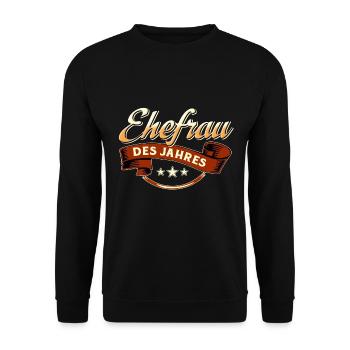 Ehefrau des Jahres RAHMENLOS Geschenk - Unisex Pullover - Schwarz - Vorne - Alina (178cm) & Michal (187cm)