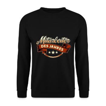 Mitarbeiter des Jahres RAHMENLOS Geschenk - Unisex Pullover - Schwarz - Vorne - Alina (178cm) & Michal (187cm)