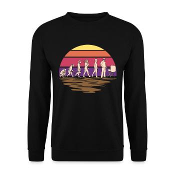 Evolution Grillmeister Grill Geschenk für Grillen - Unisex Pullover - Schwarz - Vorne - Alina (178cm) & Michal (187cm)