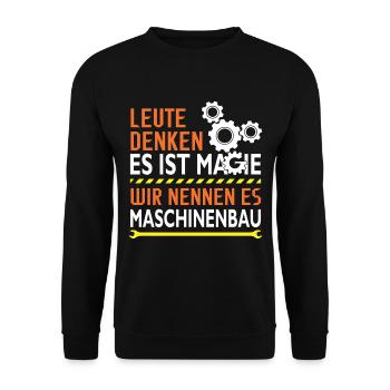 Maschinenbau Ingenieur Mechaniker Designs - Unisex Pullover - Schwarz - Vorne - Alina (178cm) & Michal (187cm)