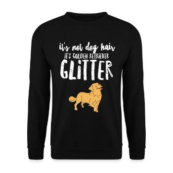 Golden Retriever Glitzer - Unisex Pullover - Schwarz - Vorne - Alina (178cm) & Michal (187cm)