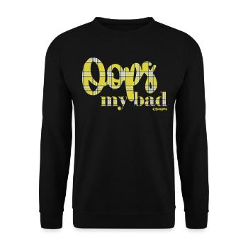 Clueless Oops My Bad Vintage Style - Unisex Pullover - Schwarz - Vorne - Alina (178cm) & Michal (187cm)