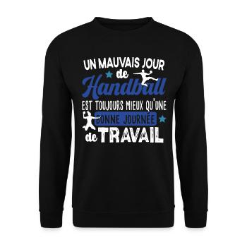 Handball Handballeur Handballeuse Cadeau Sport - Sweat-shirt Unisexe - noir - Devant - Alina (178cm) & Michal (187cm)
