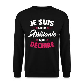 Je suis une assistante qui déchire - Sweat-shirt Unisexe - noir - Devant - Alina (178cm) & Michal (187cm)