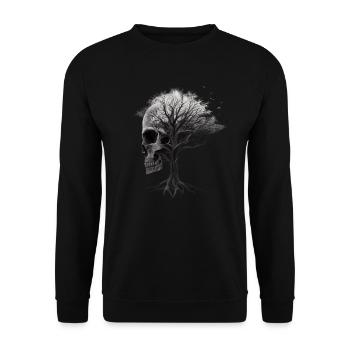 Crâne avec arbre - Sweat-shirt Unisexe - noir - Devant - Alina (178cm) & Michal (187cm)
