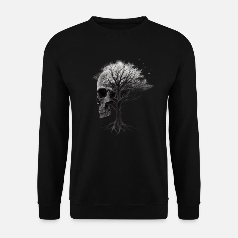 Skull with tree - Unisex Sweatshirt - black