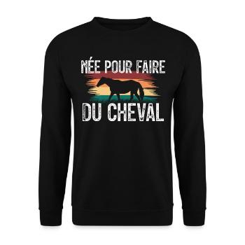 amoureuse des chevaux - cadeau Cavelier. - Sweat-shirt Unisexe - noir - Devant - Alina (178cm) & Michal (187cm)